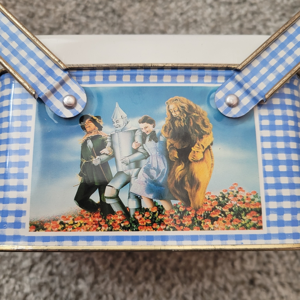 Gingham Blue and White Home Accent Tin